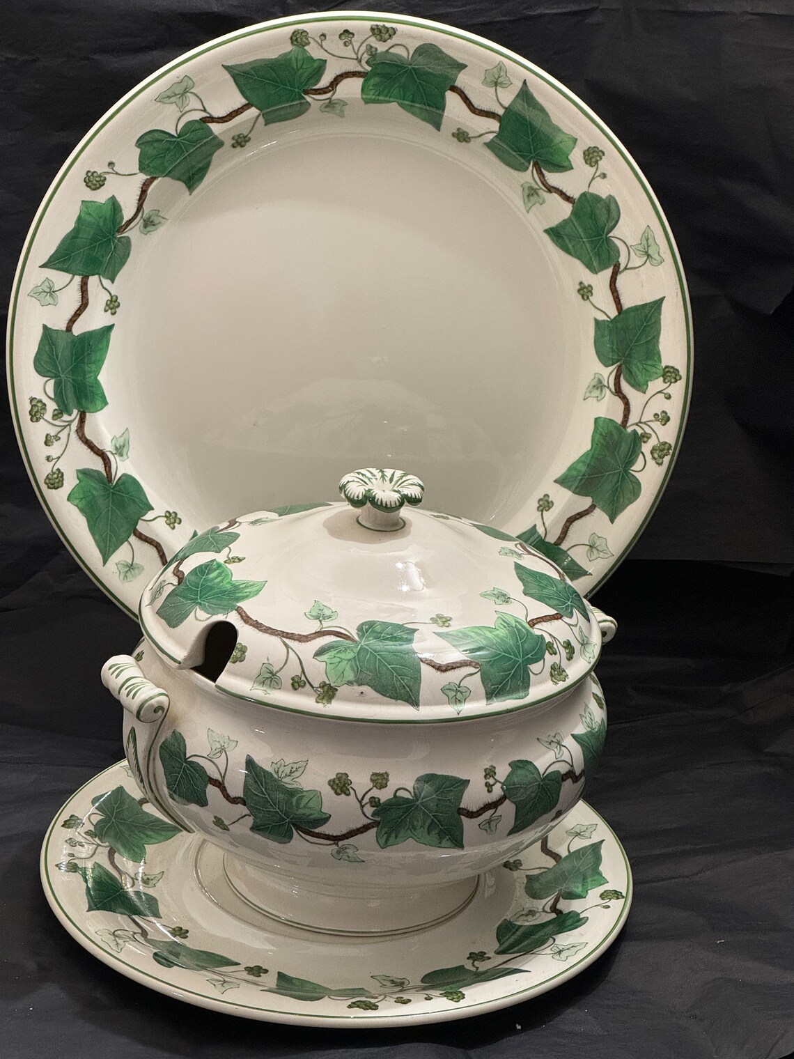 Queensware Cookware Wedgwood Etruria Barlaston Napoleon Ivy Queensware Soup Tureen , Lid ...