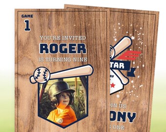 Baseball Invitation. Baseball Birthday Invitation. Baseball Birthday Party. Baseball Ticket Invitation. DIY Printable