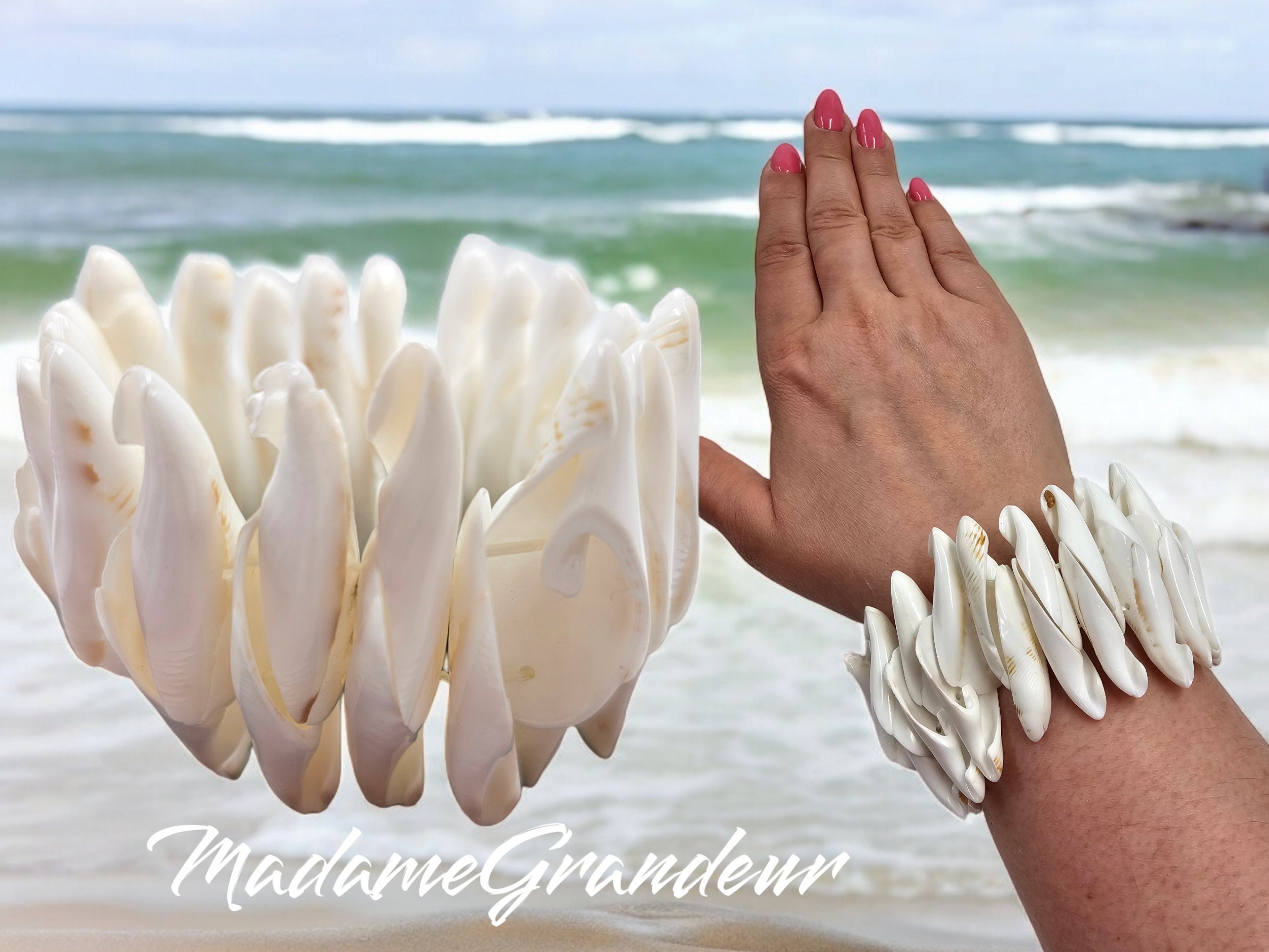 Bracelet Vintage En Coquillages Naturels — Bijou Rétro, Décoration, Occasion