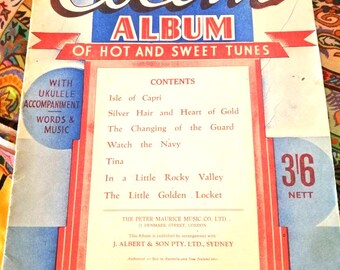 Vintage sheet music books, "The First Collin Album of Hot and Sweet Tunes" , "Albert's Album of 14 Modern Waltzes No.1", circa 1920s-1930s.