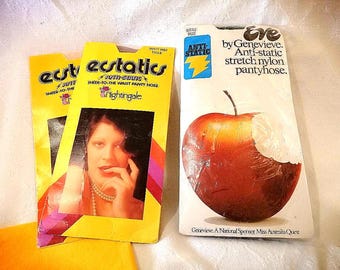 Vintage 1970s-80s Pantyhose: Ecstatics, Eve, Hilton, Leon Worth