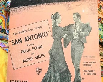 Vintage Sheet Music: Errol Flynn "San Antonio" - 1945