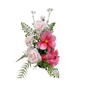 Bottle Bouquet Flower Arrangement for Wine Bottle or Candle | Mini Floral Gift for Hostess, Tabletop Decor, Small Silk Flower Display