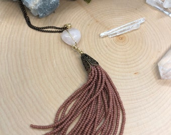 Quastenkette / Rosenquarz