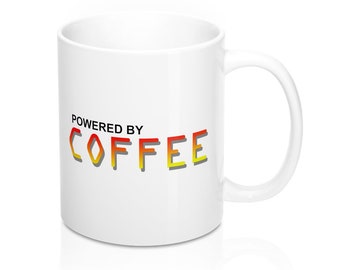 Powered by Coffee mug, funny, gag gift, coffee mug
