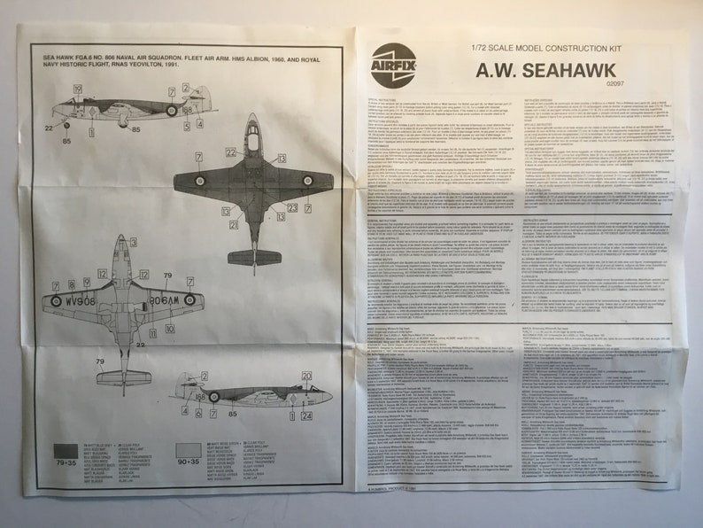 Airfix 1/72 AW Seahawk (1991) Made in France - Etsy UK