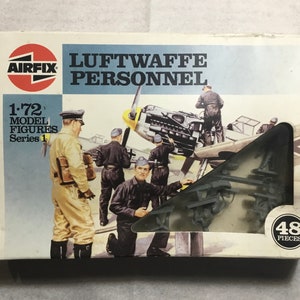 Airfix 1.72 Modelo Figuras &quot;Lutwaffe Personnel&quot; ref. 01755 (1987) Made in France