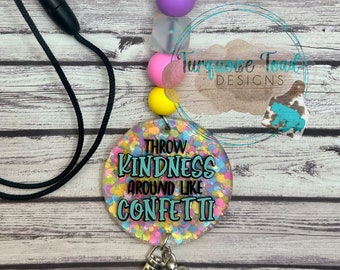 READY TO SHIP Teacher beaded lanyard, Teacher appreciation gift, Rainbow lanyard, Teacher lanyard