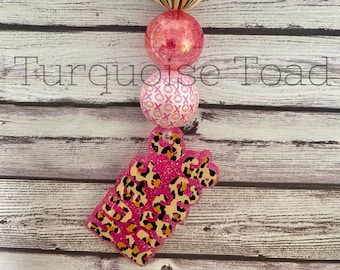 Hugs & Kisses Keychain, Beaded Keychain, Bubblegum Bead Keychain, Zipper Pull, Valentines Gift for her, Fun Gifts for Friends, Birthday Gift
