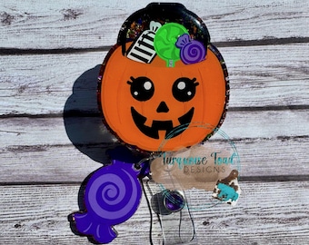 Halloween Candy Bucket Badge Reel