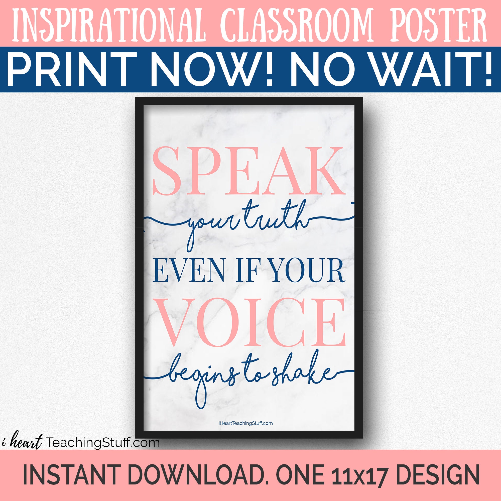 Speak Even If Your Voice Shakes Poster Inspirational Etsy