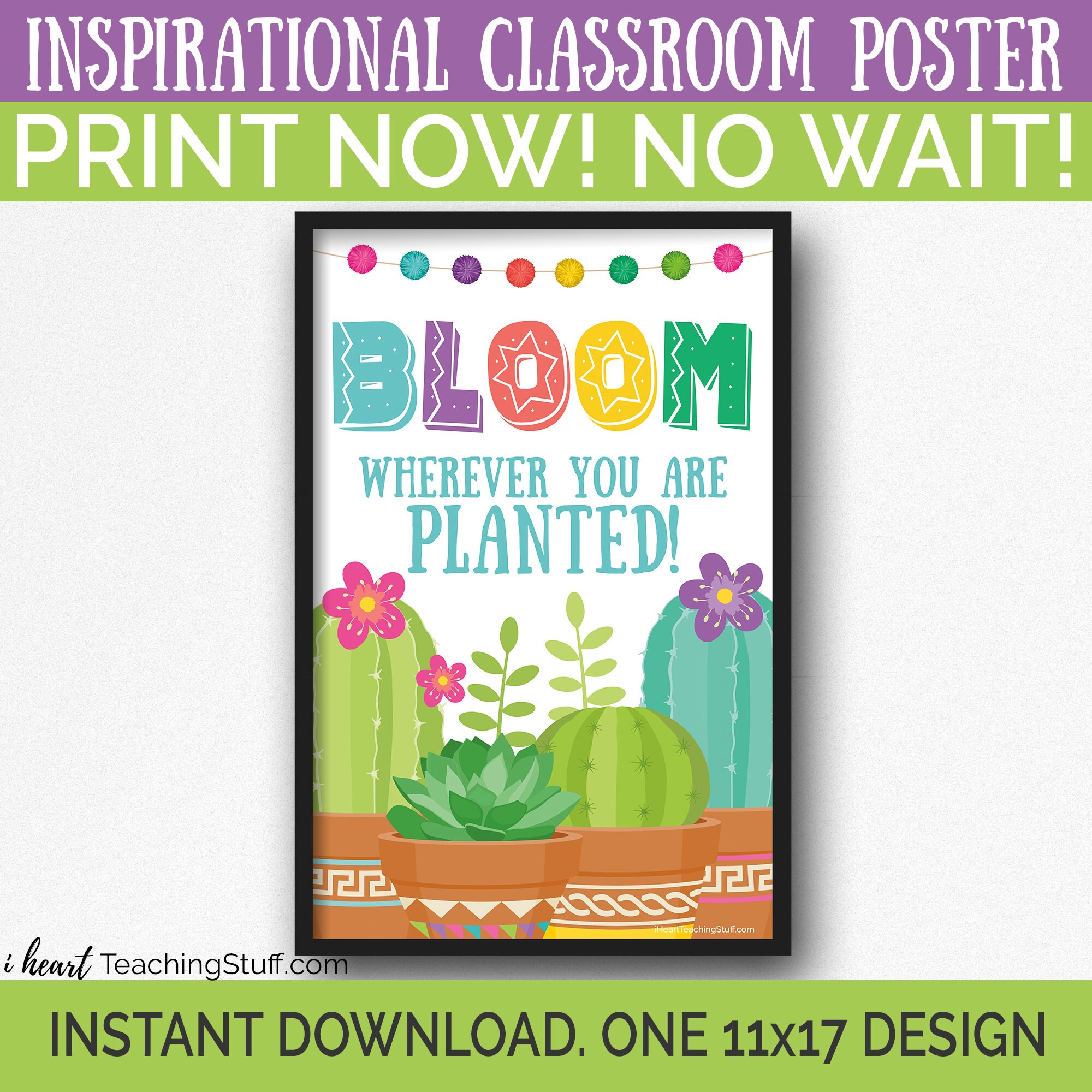 Cactus Classroom Decor Llama Classroom Poster Inspirational - Etsy