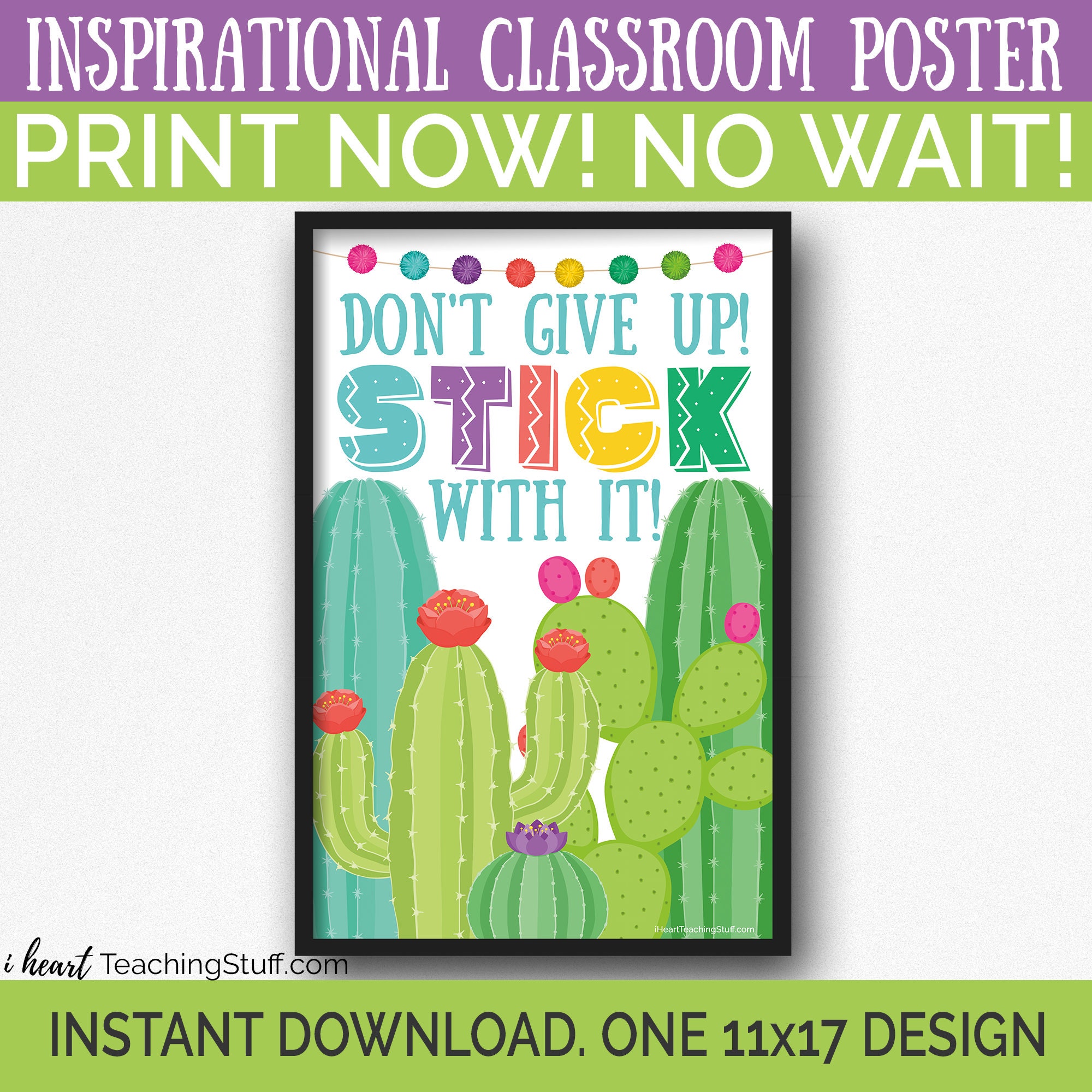 Cactus Classroom Decor Llama Classroom Poster Inspirational - Etsy