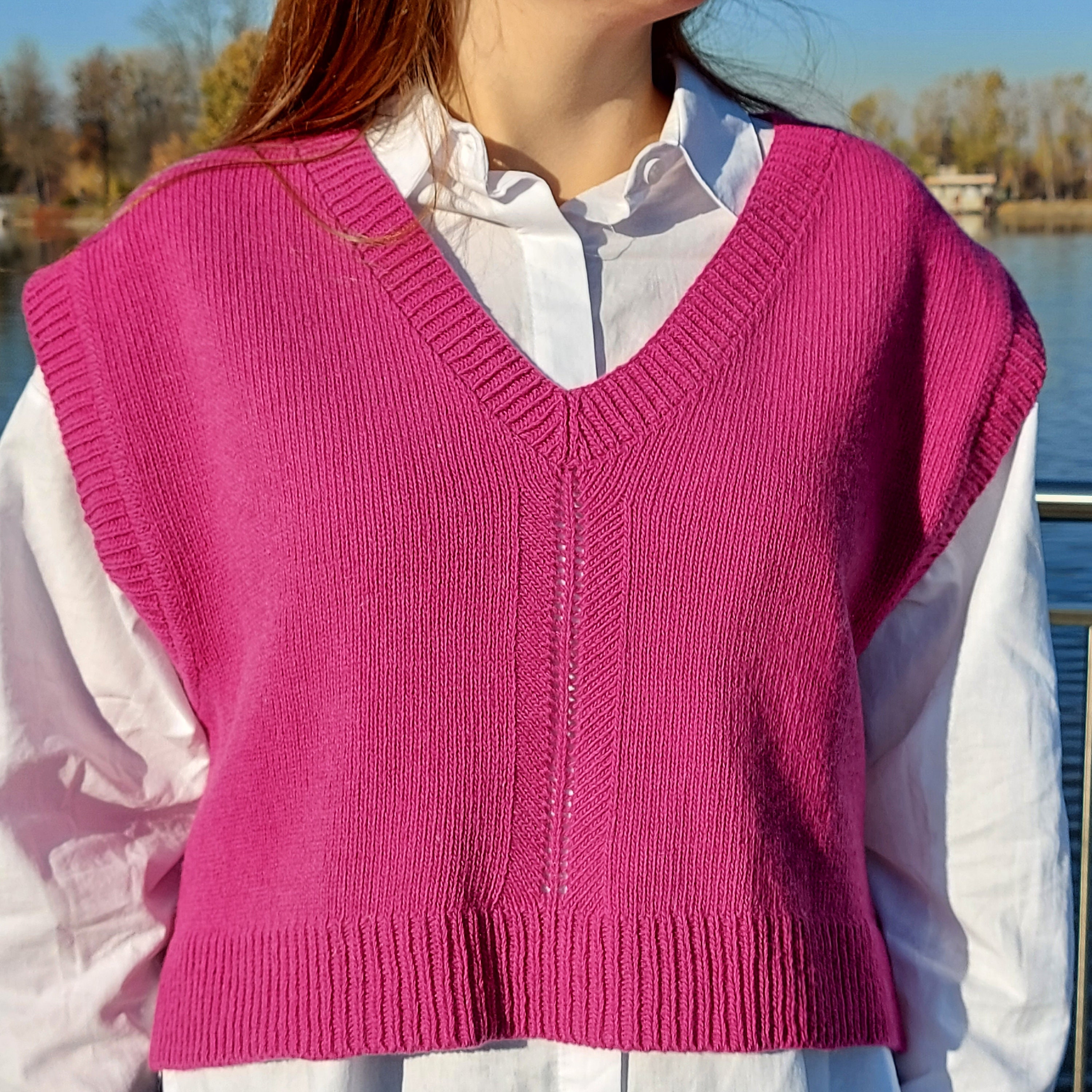 Pink Women Vest Alpaca Vest Sweater Vest Rose Cropped Knit - Etsy