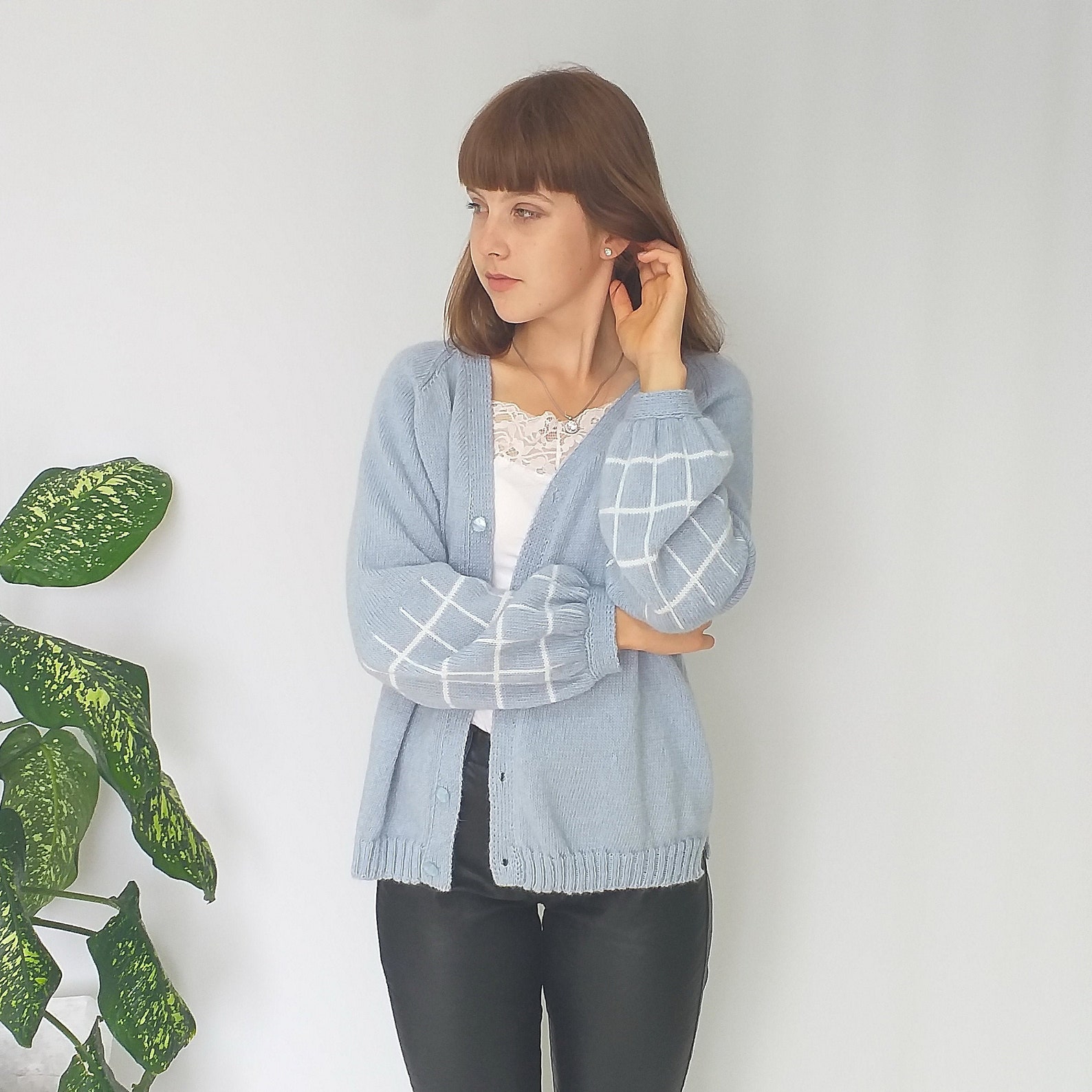 Cardigan Giovani & Ricci - Veste Tricot Capuche Amovible Bleu
