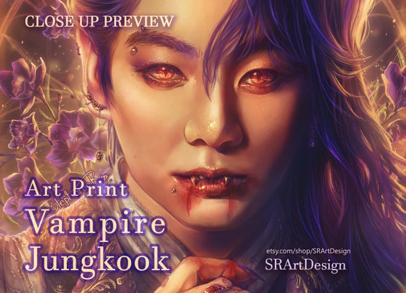 Vampire Jungkook Detailed Art Print - Etsy