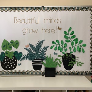 Plant Theme, coffee shop, Botanical Board, Pre-made, Succulent Board, Farmhouse, Teacher Kit, Classroom Decor, Bulletin Board Ideas, Boho