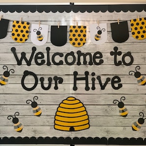 Welcome to Our Hive, Bumble Bee Themed, Pre-Made Bulletin Board, Teacher Kit, Classroom Decor, Bulletin Board Ideas