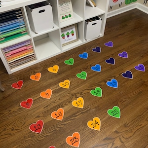 Rainbow Line Up Decals, Floor Decals, Social Distancing Decals, School Decals, Line-Up Dots, Classroom Decor, Pre-made Vinyl Floor Decals