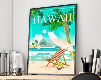 Hawaii Travel Poster , Hawaii Print