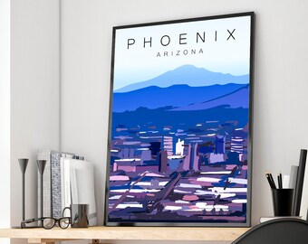 Phoenix Travel Poster , Phoenix Print