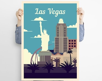 Las Vegas Travel Poster , Nevada Print