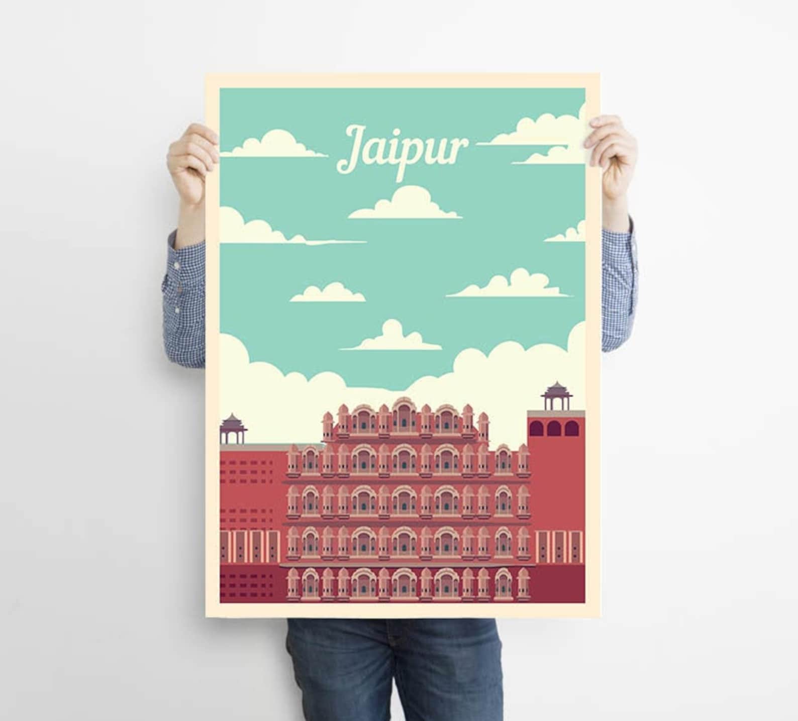 Jaipur Travel Print Poster Jaipur art Print Jaipur Artwork Etsy