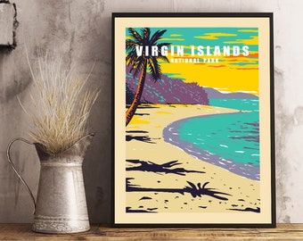 Virgin Islands National Park Travel Print , Virgin Islands National Park Travel Gift , Virgin Islands National Park  Wall Art