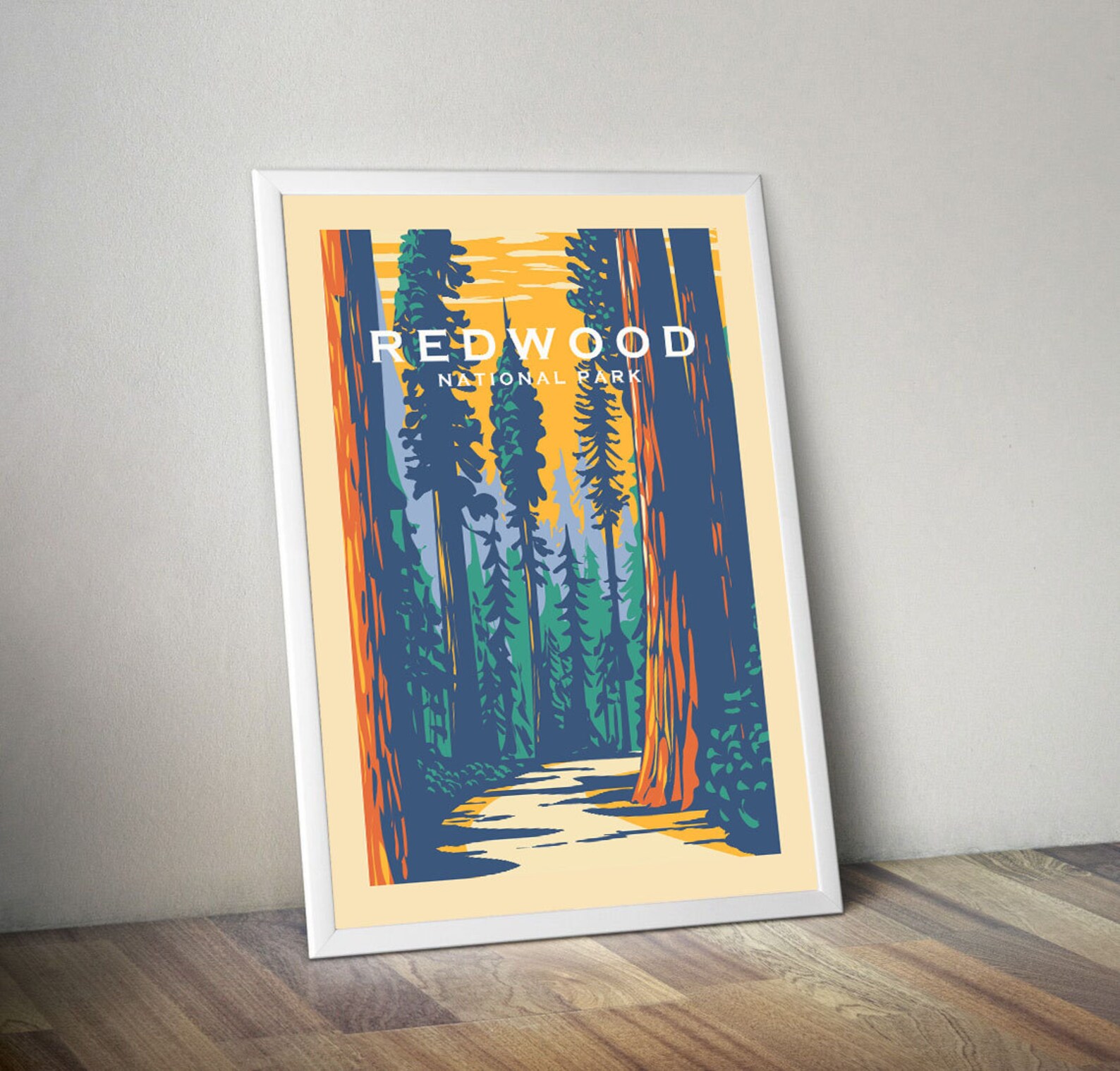 Redwood National Park Travel Print Redwood National Park - Etsy