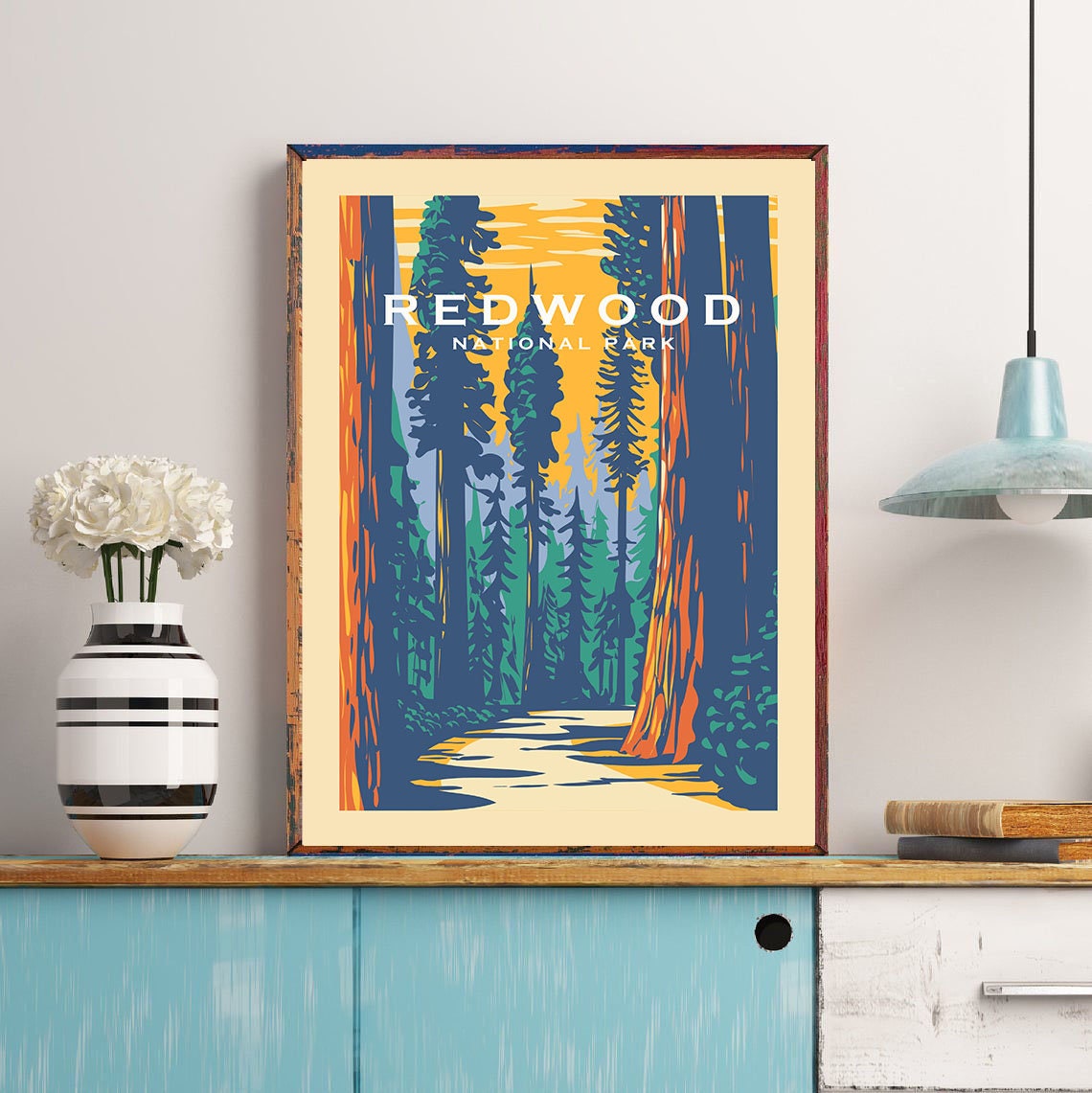 Redwood National Park Travel Print Redwood National Park - Etsy