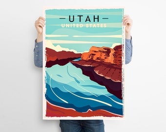 UTAH Affiche de voyage , UTAH Imprimer