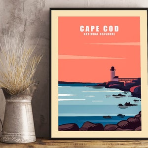 Cape Cod  National Seashore Travel Poster , Cape Cod  Print , Massachusetts travel print , Massachusetts  travel gift , Cape Cod Wall art