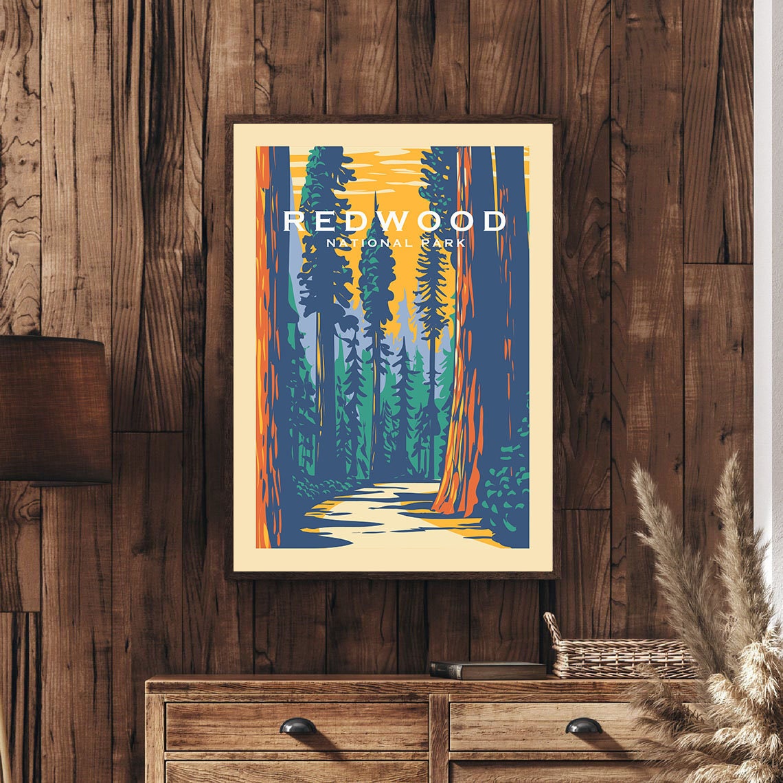 Redwood National Park Travel Print Redwood National Park - Etsy