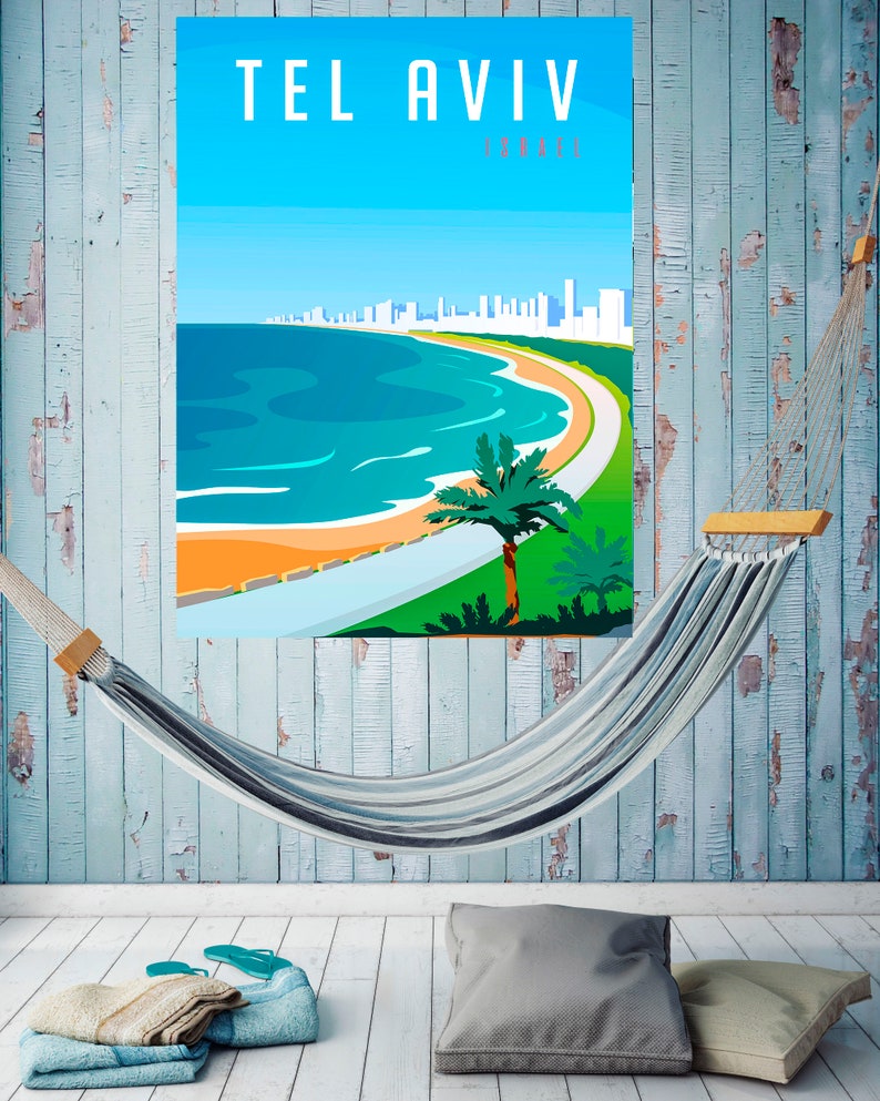 Tel Aviv Israel travel Art Tel Aviv Travel Poster Tel Etsy