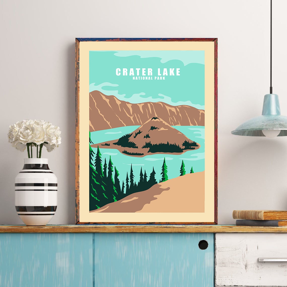 Crater Lake National Park Travel Print crater Lake National - Etsy