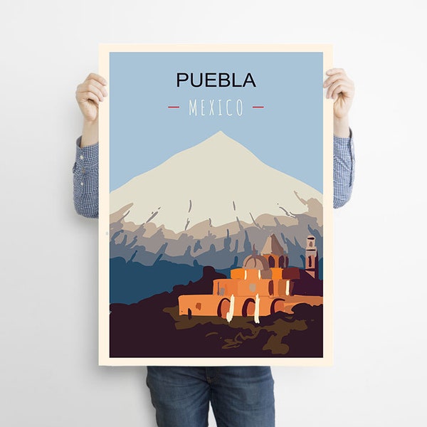 Puebla Reiseposter , Mexiko Prirnt