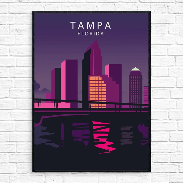 Tampa Travel Poster Etsy