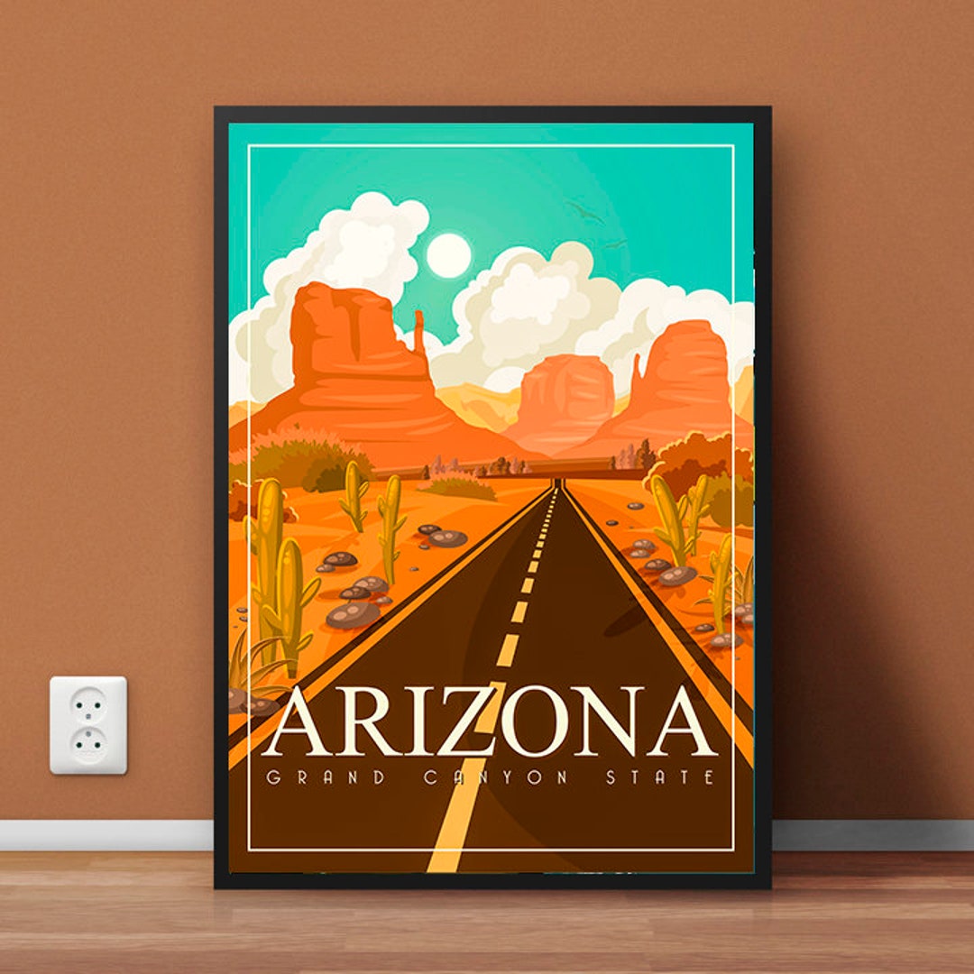 Arizona Travel Poster Arizona Print Etsy