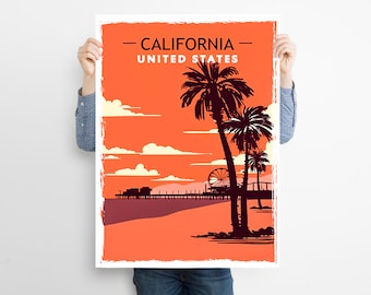 Affiche de voyage en Californie , California Print