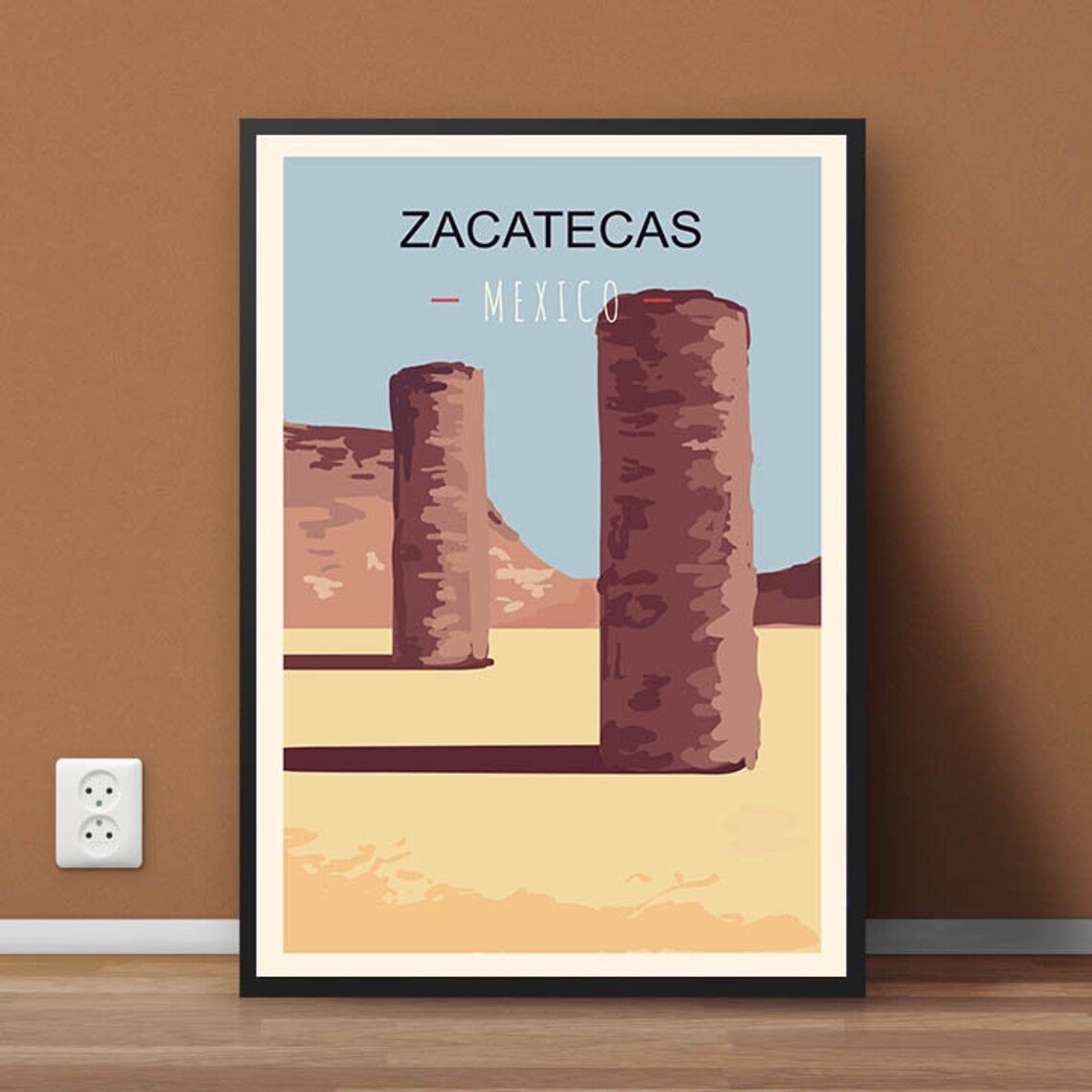 Zacatecas Mexico Artwork Retro Vintage Travel Print Poster Etsy