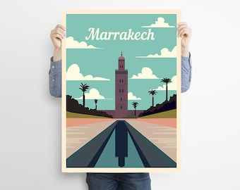 Affiche de voyage Marrakech , Maroc Imprimer