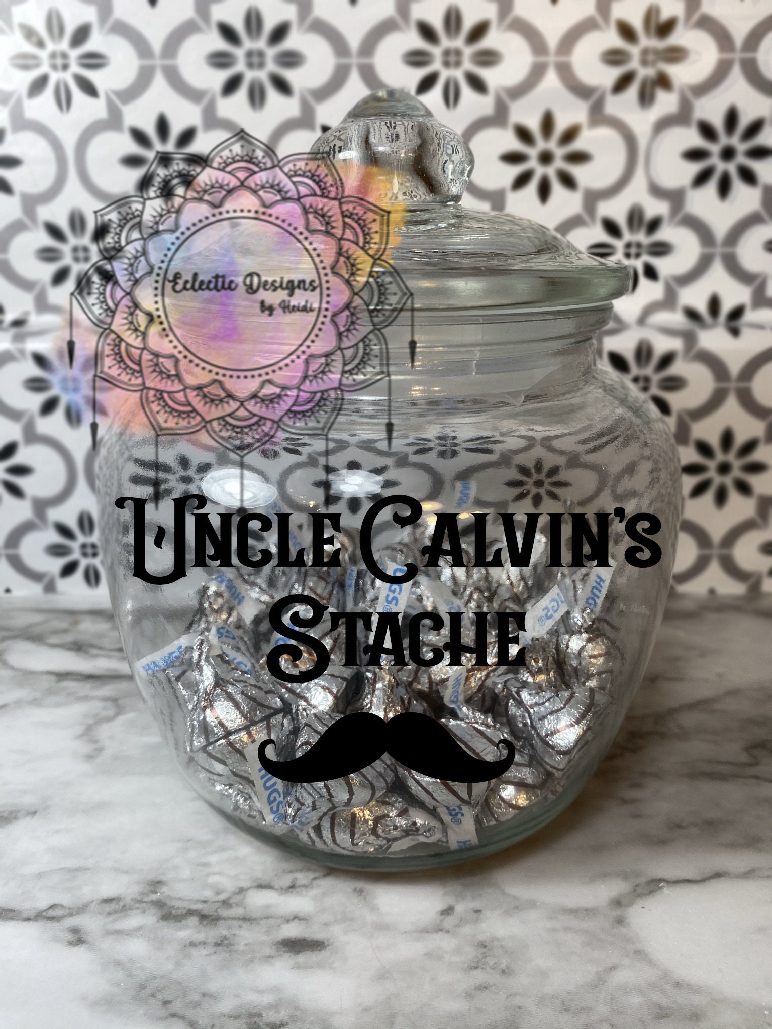 Grandpa's Stache Mustache Candy Jar Grandad Dad Papa Pop Gramps ...