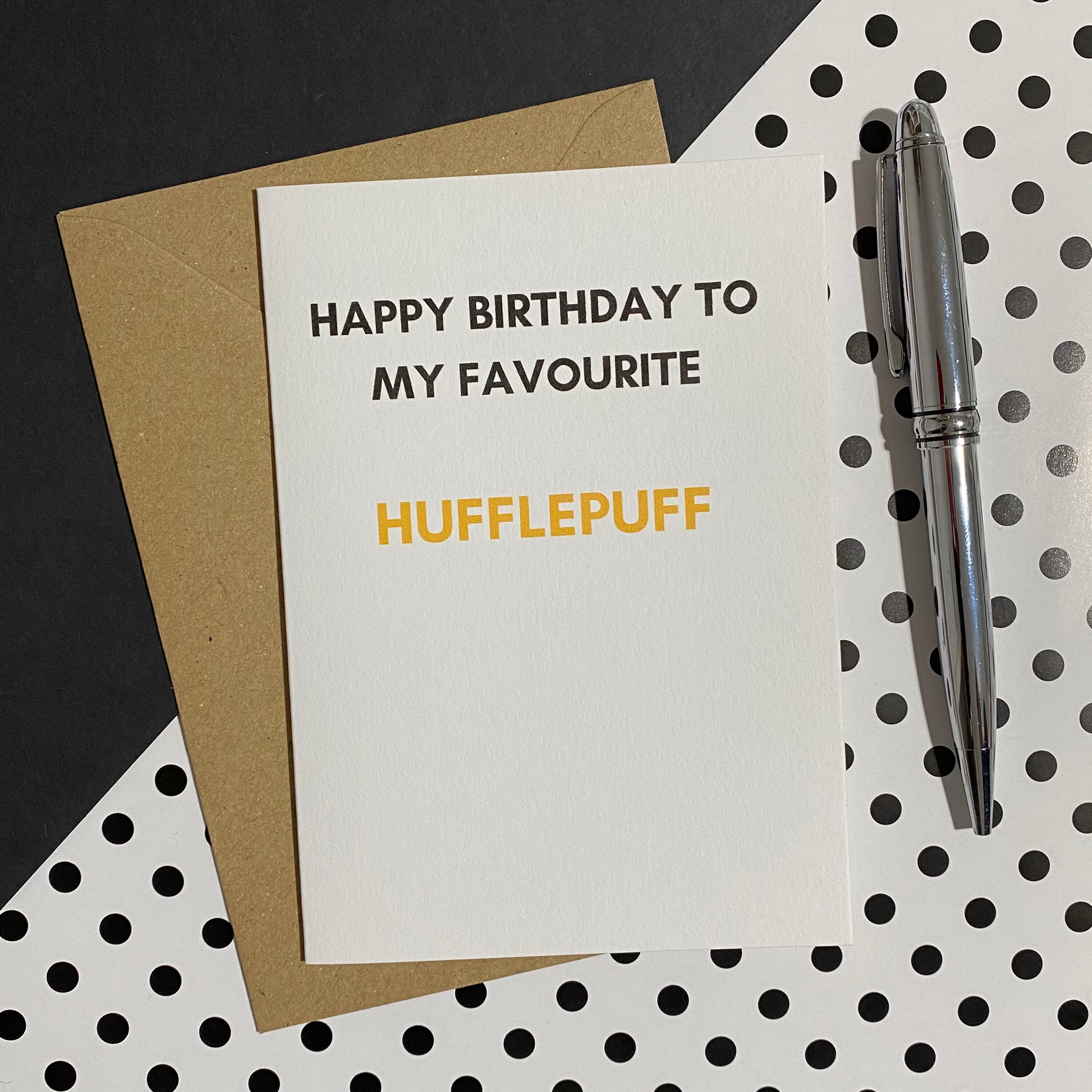 Harry Potter Card Birthday Hufflepuff For Him Her Friend | Etsy