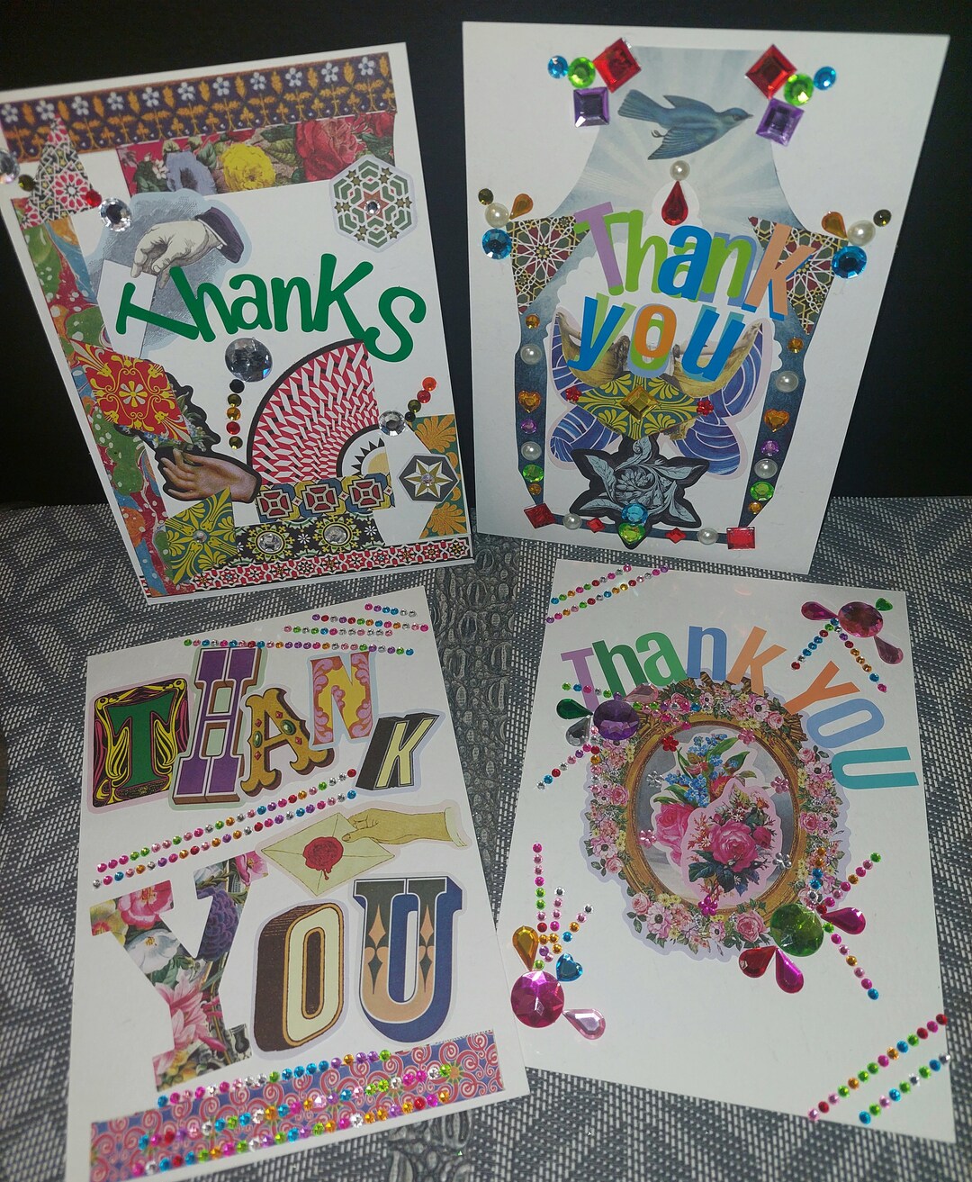 THANK YOU CARDS Homemade Greeting Cards W/ Mix & Match Envelopes Unique
