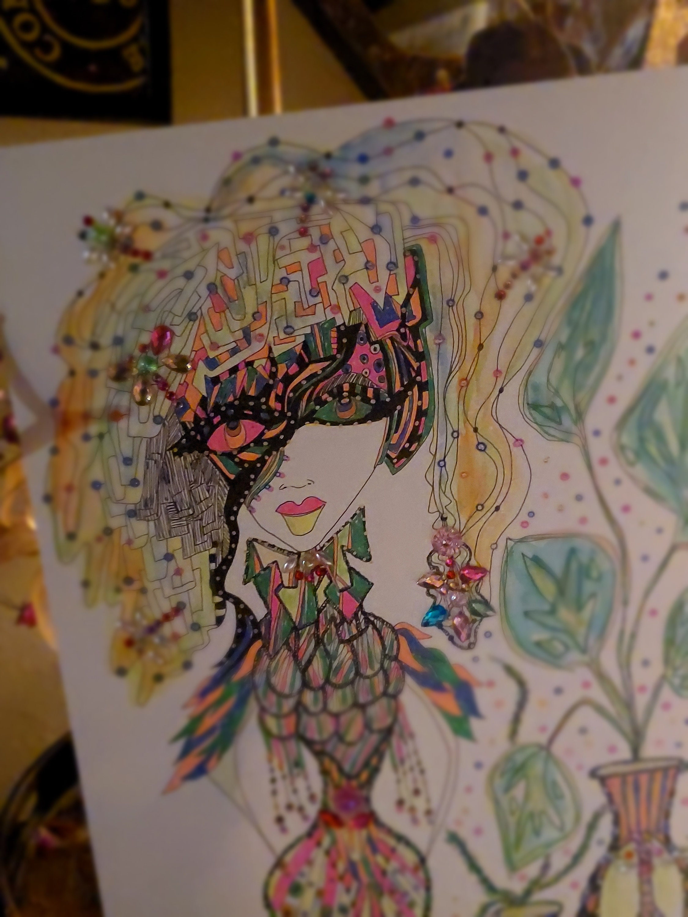 Boho PLANT ART Wall Décor Jungalow Wall Hanging Fashionista Artwork for