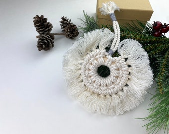 Christmas Ornament, Macrame | Christmas Decoration | Wreath Ornament | Macrame Ornaments