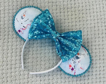 Frozen OLAF - Mickey Ears (Choice of Bow Colour)