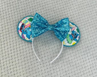 Stitch Disney Ears (Choice of Bow Colour)