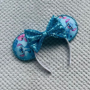 Stitch Disney Ears (Choice of Bow Colour)