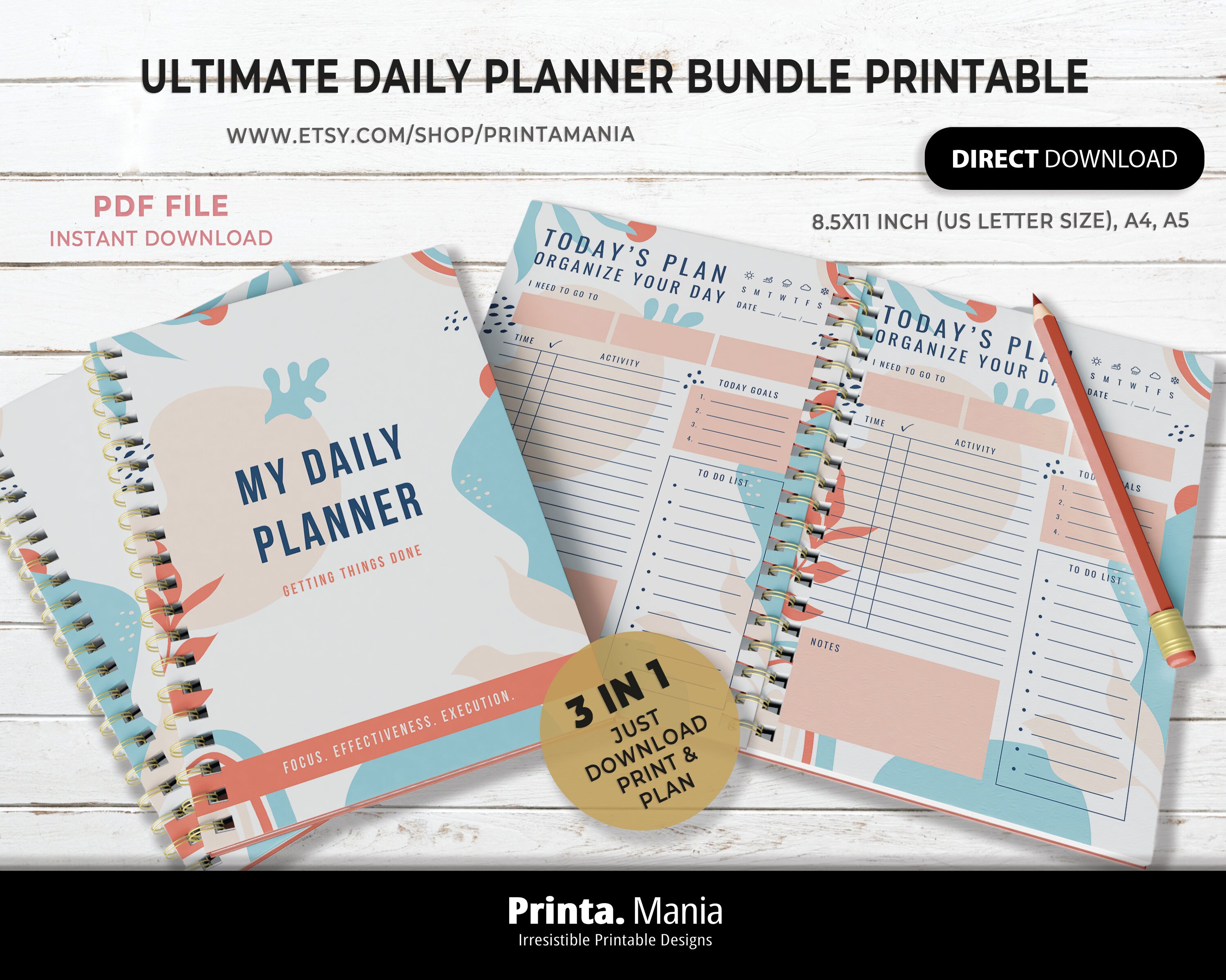 MY DAILY PLANNER The Ultimate Productivity Planner, Success.